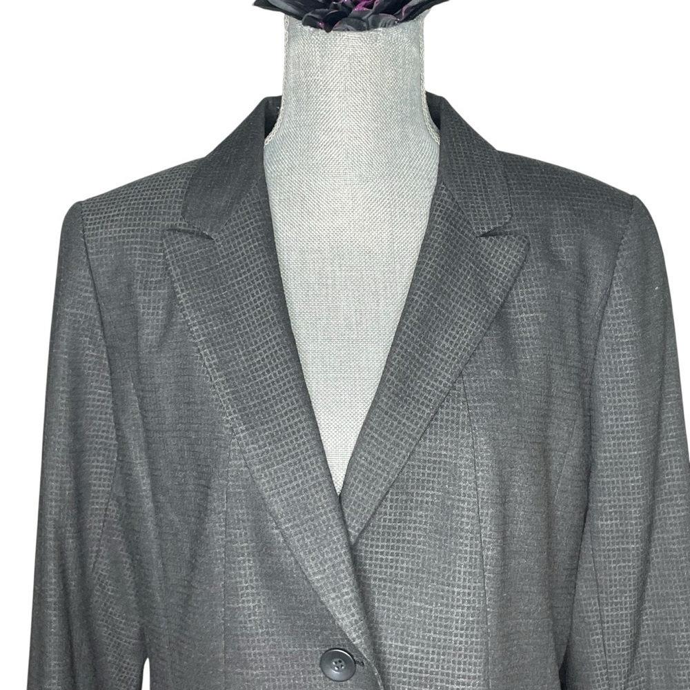 Classiques Entier Gray Patterned Two Button Blazer Jacket Sz 14 Career Workwear - Picture 6 of 12